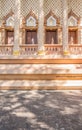 Church's carving windows in Wat Pa Sutdhawas, sakon nakhon, thai Royalty Free Stock Photo