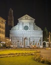 Church S. Maria Novella in Florence at night Royalty Free Stock Photo