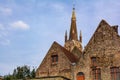 The Church`s of Our Lady Onze-Lieve-Vrouwekerk tower Royalty Free Stock Photo