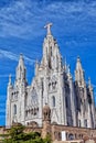 Church of the Sacred Heart of Jesus (Temple Expiatori del Sagrat Cor) on summit of Mount Tibidabo in Barcelona Royalty Free Stock Photo