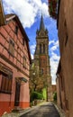 Church Saint-Etienne in Dambach-la-ville, Alsace, France Royalty Free Stock Photo