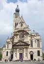 Church of Saint-Etienne-du-Mont located on the Sainte-GeneviÃ¨ve mountain, in the 5th district of Paris Royalty Free Stock Photo