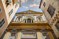 Church of Saint-Jacques-les-Majeure  Church of Gesu in the old town of Nice, France. Low angle view. Royalty Free Stock Photo