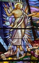 Church of Saint-Leon-de-Westmount stained glass window Royalty Free Stock Photo