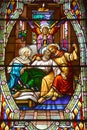 Church of Saint-Leon-de-Westmount stained glass window Royalty Free Stock Photo