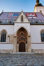 Church of Saint Mark, St Mark`s Square, Zagreb, Croatia. Royalty Free Stock Photo