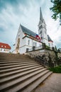 Church of Saint Martin at Bled lake in Slovenia Royalty Free Stock Photo