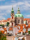 Church of Saint Nicholas baroque dome and clock tower Royalty Free Stock Photo