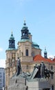 St Nicholas Church and Jan Hus Monument Royalty Free Stock Photo