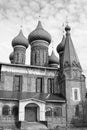 Church of Saint Nicolas in Yaroslavl, Russia. Black and white photo. Royalty Free Stock Photo