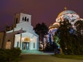 Church of Saint Sava and Saint Sava Temple in Belgrade, Serbia Royalty Free Stock Photo