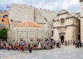 Church of Saint Saviour and Onofrio`s Fountain in Dubrovnik`s O Royalty Free Stock Photo