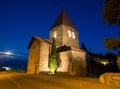 Church In Saint-Sulpice, Switzerland After Sunset Royalty Free Stock Photo