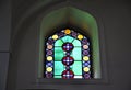 Church of Saint Titus interior stained glass window from Heraklion in Crete island of Greece Royalty Free Stock Photo