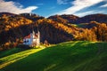 Church of Saint Volbenka stands on the Church Hill near the Crni Vrh village.