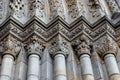 Landmark attraction in Prague: architecture detail of Catholic Church of Saints Cyril and Methodius - Czech Republic