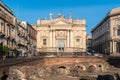 The church of San Biagio, known also as Sant`Agata alla Fornace, in Catania; in the foreground a glimpse of the roman amphitheatre