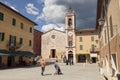 The church of San Francesco in Liberty square in the town of San Quirico d'Orcia Tuscany