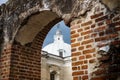 Church of San Fransisco el Grande seen through an arch, Antigua, Guatemala Royalty Free Stock Photo