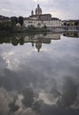 Church San Frediano Florence reflection on the river