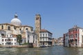 Church of San Geremia and Campanile and Palazzo Labia on Grand Canal in summer Cannaregio district Venice Veneto Italy