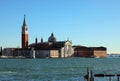 Church of San Giorgio Maggiore in Venice Italy with bell tower and dome on the Venetian Lagoon in the Giudecca Canal Royalty Free Stock Photo