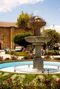 san pedro andahuaylas catholic religion with a bell tower and baroque architecture in and historical fountain respective