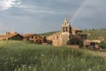 Church of San Pedro in Madriguera, red village of the Riaza region province of Segovia Spain Royalty Free Stock Photo