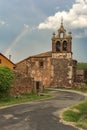 Church of San Pedro in Madriguera, red village of the Riaza region province of Segovia Spain Royalty Free Stock Photo