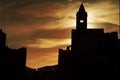 The Church of San Pietro, St. Peter, Portovenere, province of La Spezia, Liguria, northern Italy. Winter sunset. Royalty Free Stock Photo