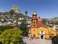 In the town of Bernal the main church and the monolith