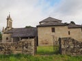 Church of san vicente de los vilares surrounded by a stone wall of medieval origin, lugo, galicia, spain, europe