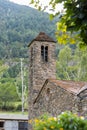 Church of Sant Marti de la Cortinada, Ordino, Andorra in Summer Royalty Free Stock Photo