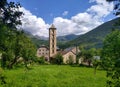 Church of Santa Eulalia in the village of Erill la Vall. Spain Royalty Free Stock Photo