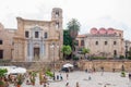 The church of Santa Maria dell`Ammiraglio, commonly called the Martorana and San Cataldo in Palermo Royalty Free Stock Photo