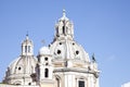 Church of Santa Maria di Loreto and Trajan Column in Rome. Italy Royalty Free Stock Photo