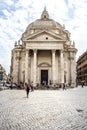 Church Santa Maria. Piazza del Popolo. Rome, Italy Royalty Free Stock Photo