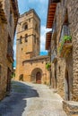 Church of Santa Maria in Spanish village Ainsa Royalty Free Stock Photo