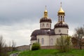 Church of the Savior on the Ascension in Stebliv, view from the Ros river Royalty Free Stock Photo