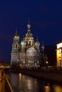 Church of the Savior on blood illuminated.Saint Petersburg. Royalty Free Stock Photo