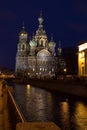 Church of the Savior on blood illuminated.Saint Petersburg. Royalty Free Stock Photo