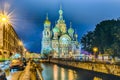 Church of the Savior on Blood at night, St. Petersburg Royalty Free Stock Photo