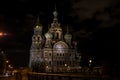 Church of the Savior on Blood in St. Petersburg illuminated in the Evening Royalty Free Stock Photo