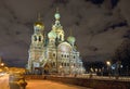 Church Savior on Blood in St-Petersburg, Russia. Night view. Royalty Free Stock Photo