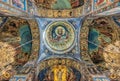 Church of the Savior on Spilled Blood. Beautiful mosaic platfond with a biblical story. Royalty Free Stock Photo