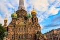 Church of Savior on Spilled Blood or Cathedral of Resurrection of Christ is one of main sights of Saint Petersburg, Russia Royalty Free Stock Photo