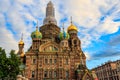 Church of Savior on Spilled Blood or Cathedral of Resurrection of Christ is one of main sights of Saint Petersburg, Russia. Royalty Free Stock Photo