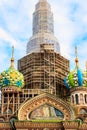 Church of Savior on Spilled Blood or Cathedral of Resurrection of Christ is one of main sights of Saint Petersburg, Russia Royalty Free Stock Photo