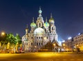Church of the Savior on Spilled Blood at night, Saint Petersburg, Russia Royalty Free Stock Photo