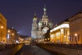 Church of the Savior on Spilled Blood at night, Saint Petersburg, Russia Royalty Free Stock Photo